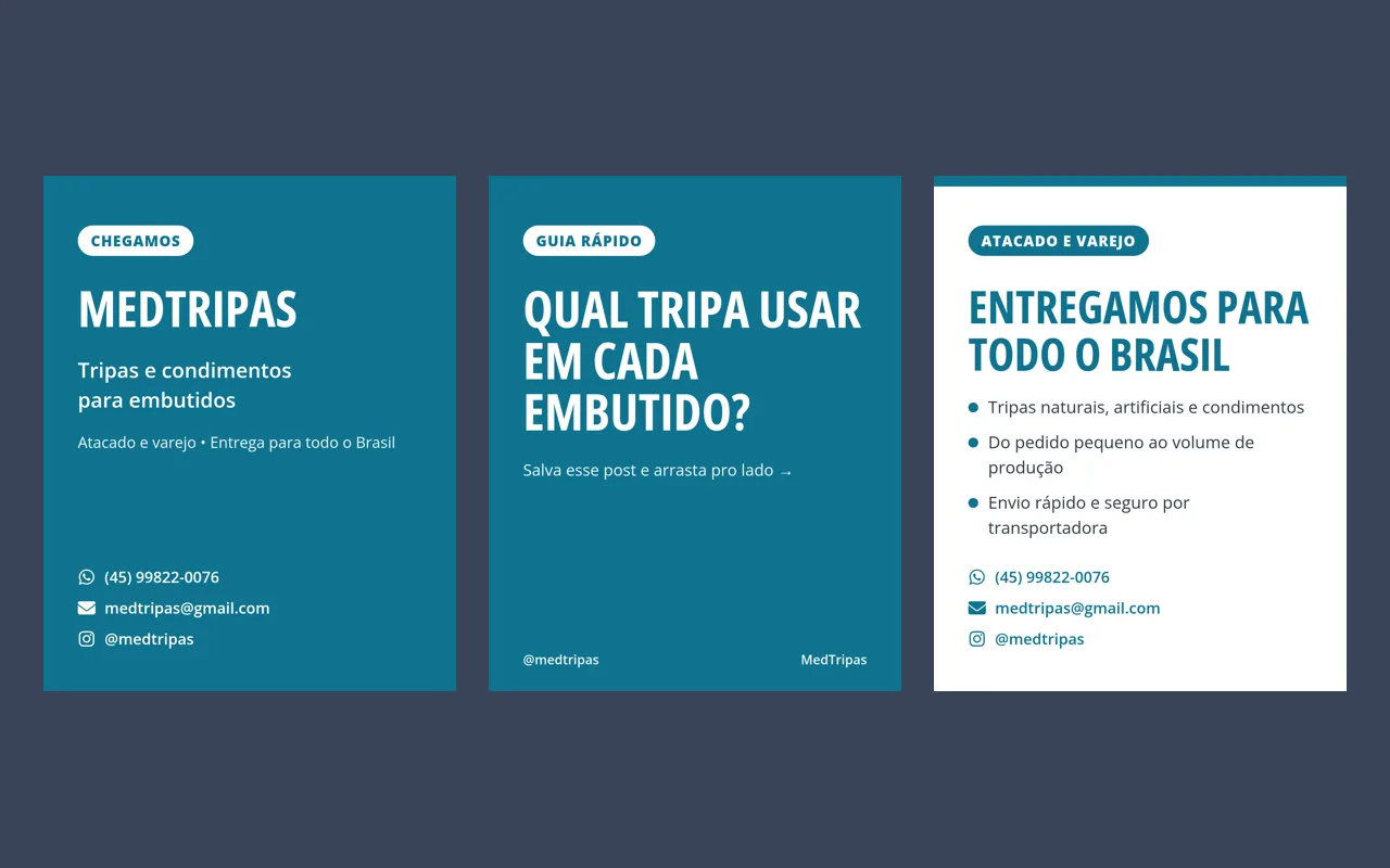 Posts de lançamento do Instagram da MedTripas